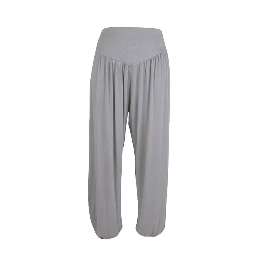 Women Fashion Solid Loose Harem Pants Capri Baggy Pants Casual Cotton Long Pants Wide Leg Palazzo Yoga Lounge Trousers