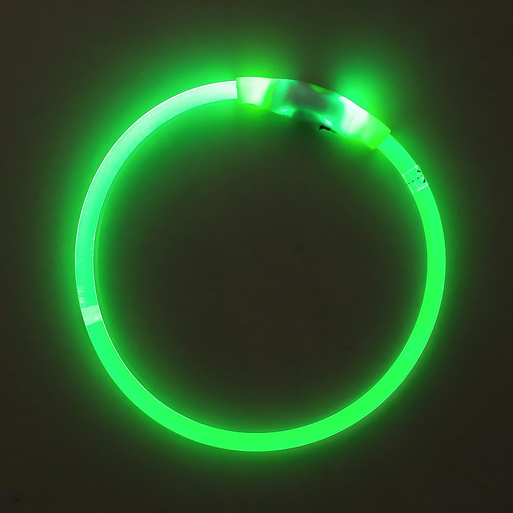 BSEEN Light Up Dog Collar, High Visibility LED Dog Collar Rechargeable- Rainproof TPU Cuttable Glowing Pet Collar for Small Dogs & Cats - Puppy Safety Lights for Night Walking (XS- Blue 40cm)