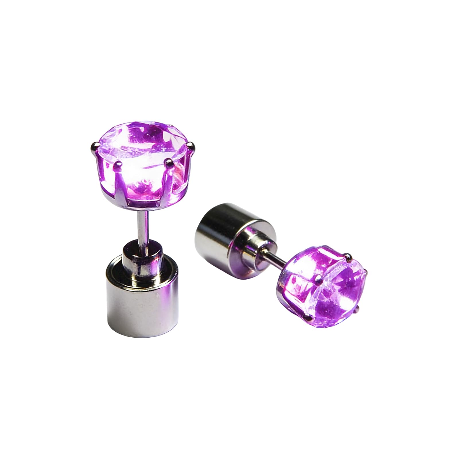 Light Up Earrings, Flashing Blinking Studs - Shiny Glowing Crown Shape Stud LED Earrings for Wedding Rave Dance Party Night Out, Jewelry Gifts for Women Men Girlfriend Boyfriend