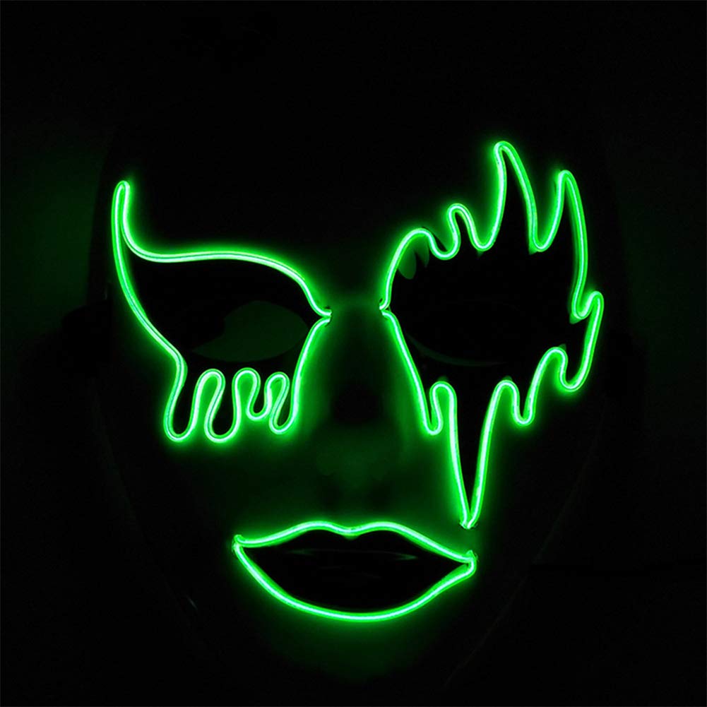 Ochine Forart LED Light Up Halloween Purge Mask - Safe EL Wire Glowing Creepy Mask