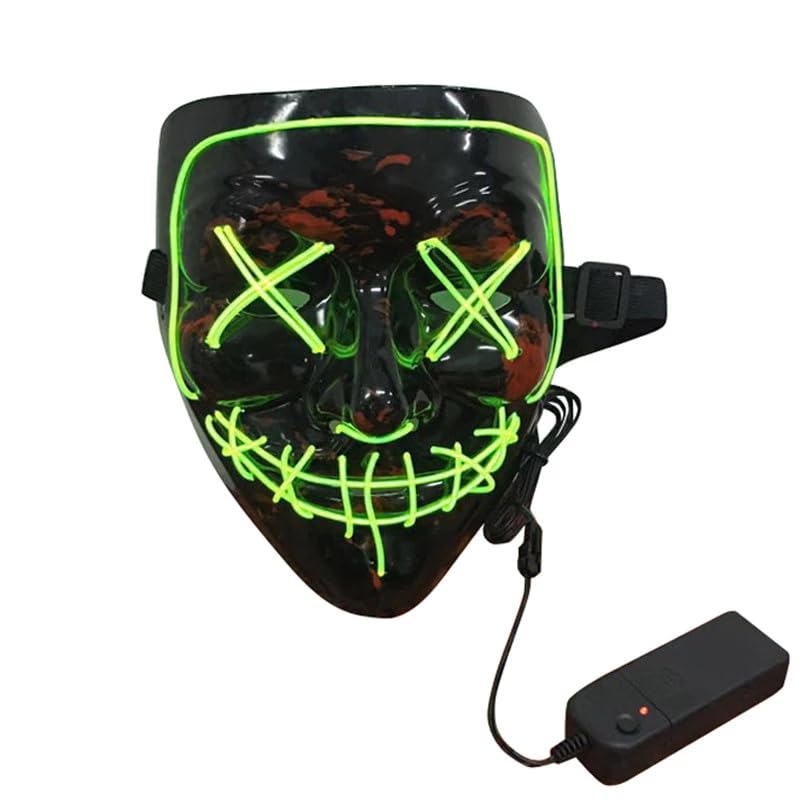 Halloween Cosplay LED Light Up Hacker Purge Mask EL Party Supplies Carnival Festival Party Mask