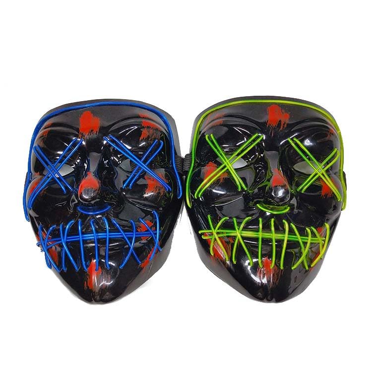 Halloween Cosplay LED Light Up Hacker Purge Mask EL Party Supplies Carnival Festival Party Mask