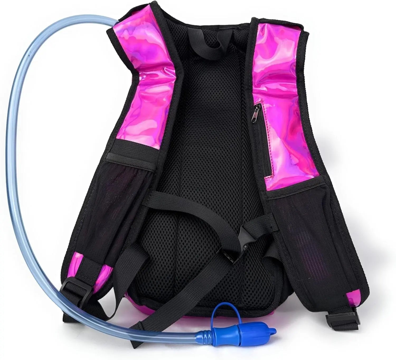 Good ES Reflective Hydration Backpack for Women with 2L Bladder, Festival Essential, Rave Hydration Pack Hydropack Hydro for Hiking, Running, Biking, Festival Gear