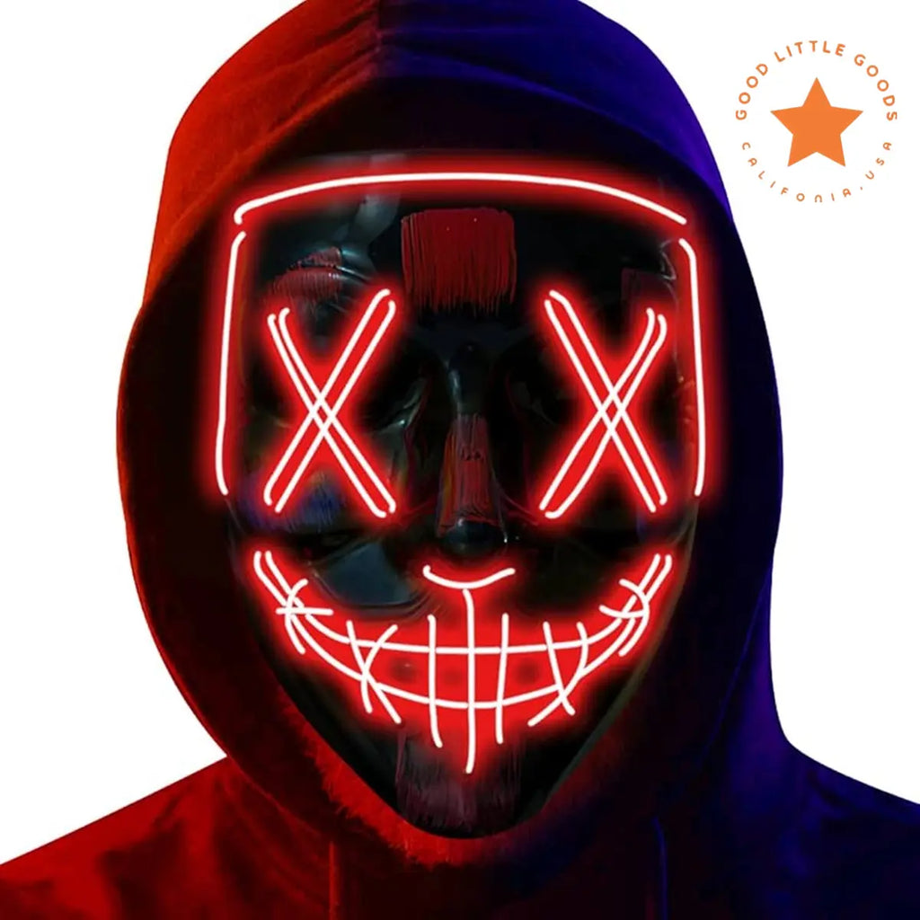 Halloween Mask LED Light-Up Mask for Cosplay, Festival, Masquerade Party, Scary Glow Mask for Carnival, Costume, Halloween 2024 (Color Will Send Randomly!)