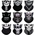 Venswell Neck Gaiter Face Mask Men Women,Seamless Bandana Rave Face Cover Scarf Mask,Balaclava,Headband, Head Wrap,Head，Gothic Style, Skulls, Demons—Must-Haves for Halloweenwear 9Pcs
