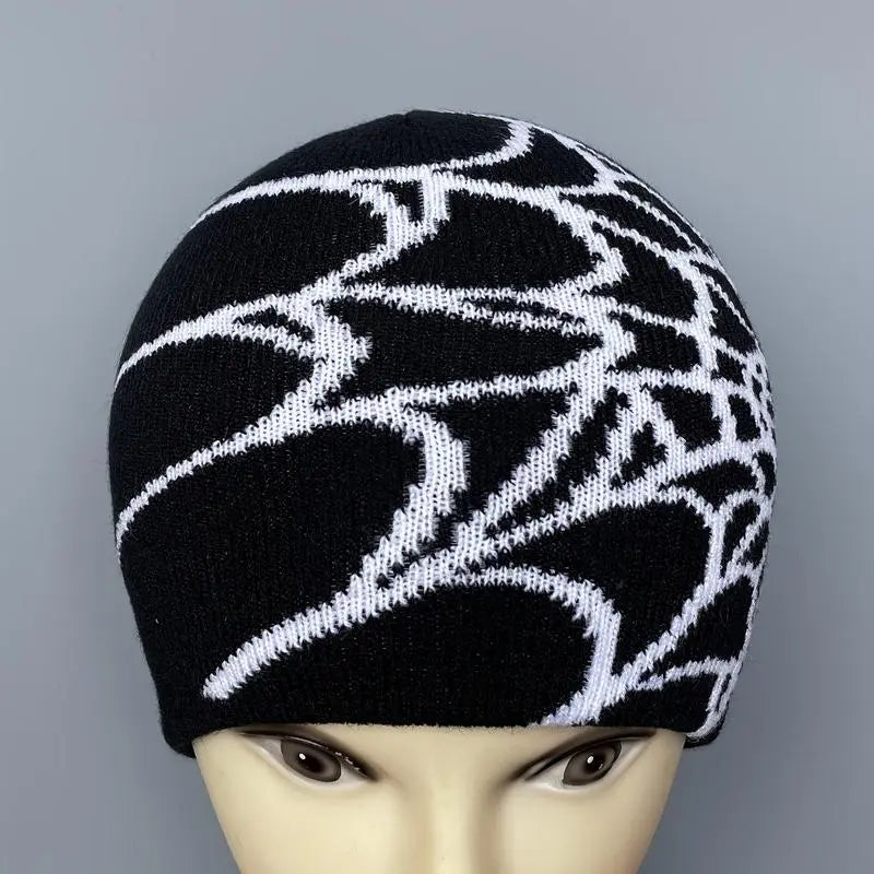 2026 Tiktok Viral Y2K Mesh Spider Web Beanie Breathable Night Rave Hat for Summer Festivals Goth Cyberpunk Unisex Accessory Men Women Baseball Cap Wave Adjustable Snapback