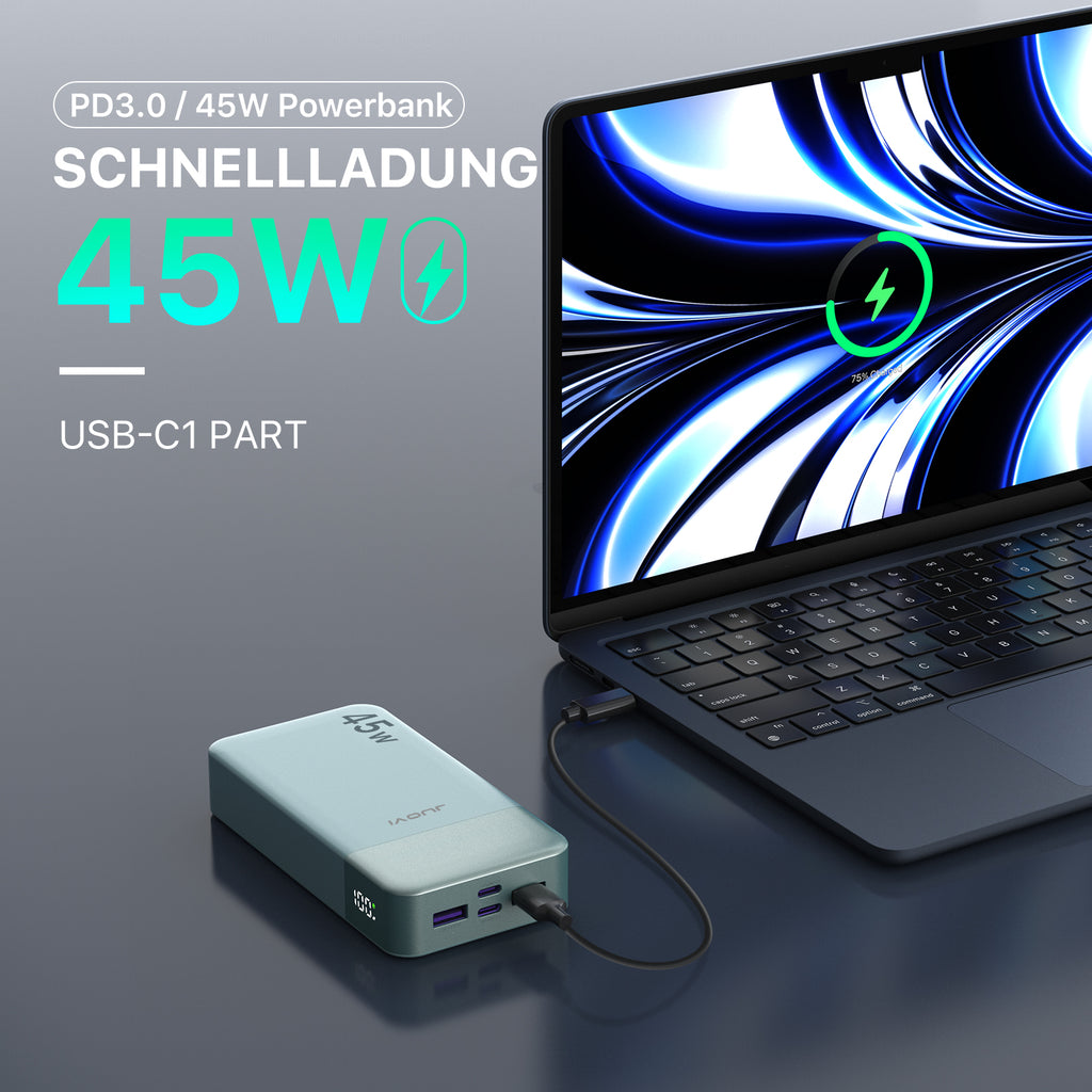 Power Bank 20000Mah 45W Portable Charger External Battery Backup for Cell Phone