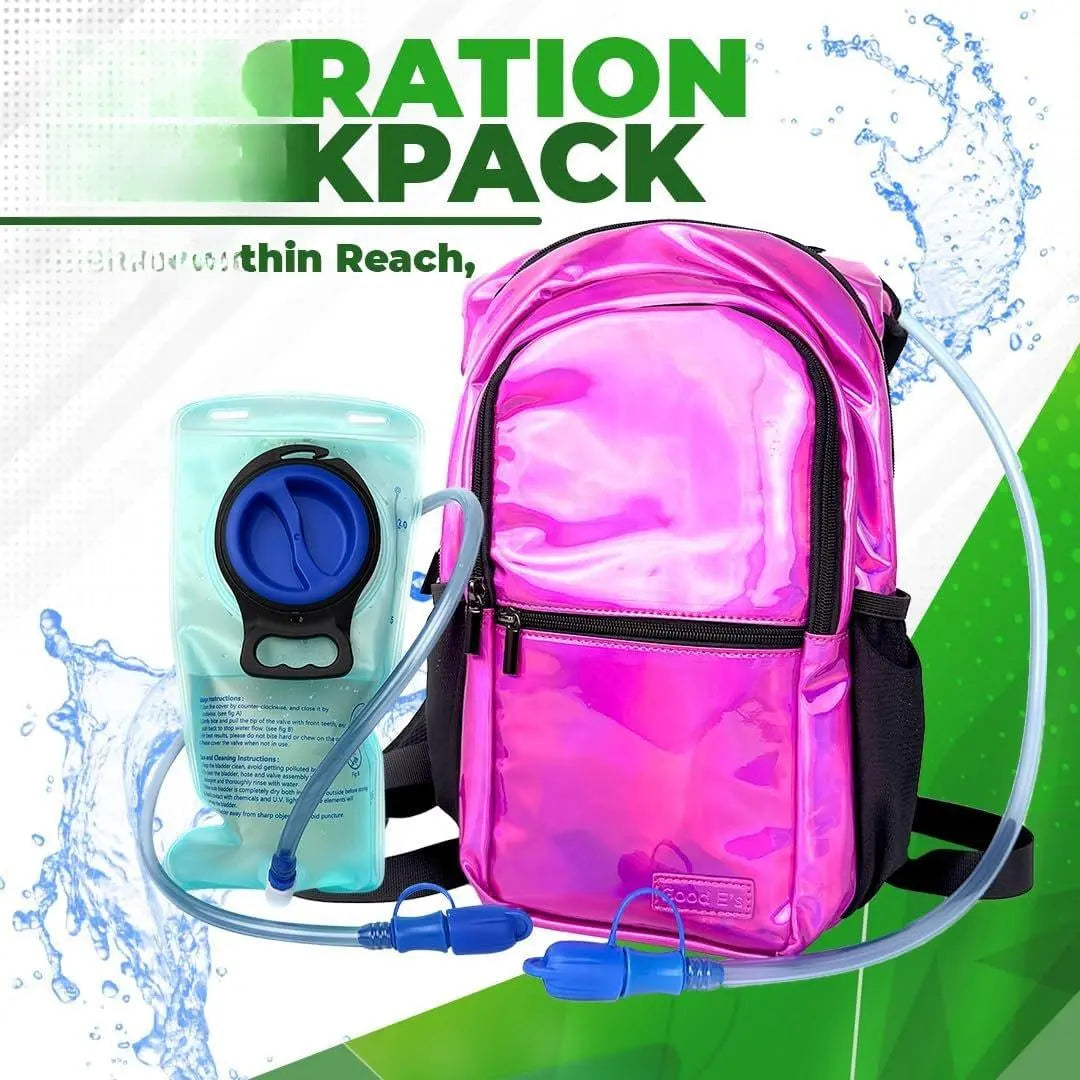 Good ES Reflective Hydration Backpack for Women with 2L Bladder, Festival Essential, Rave Hydration Pack Hydropack Hydro for Hiking, Running, Biking, Festival Gear