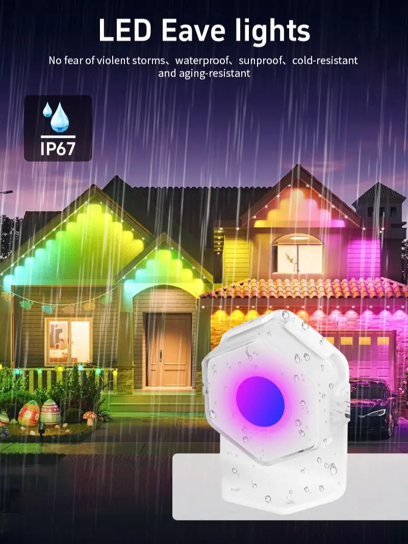 LED Outdoor Roof Light SM16703VB 15M 36L 36 RGB Colors IP67 Waterproof DC24V SMD5056 1W/PCS with Remote Control & DIY Scene Mode for Festive Decorations