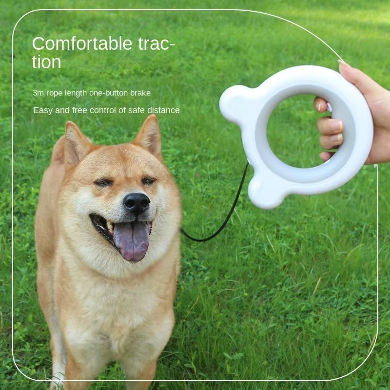 Pet Dog Collar LED Retractable Dog Leash with 3M Tape - Upgraded Automatic Flexible Leash for Dogs Puppies Cats Night Safety