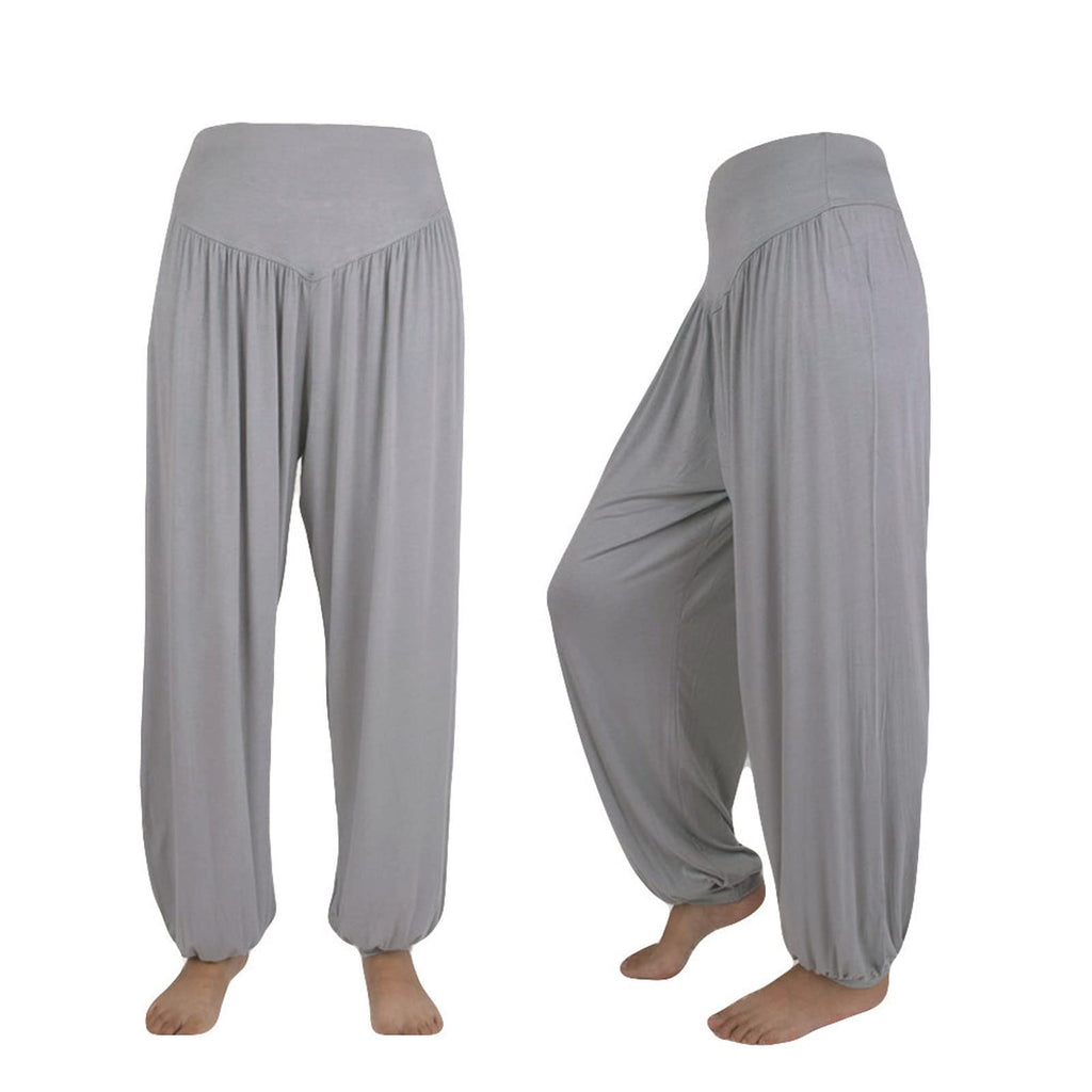 Women Fashion Solid Loose Harem Pants Capri Baggy Pants Casual Cotton Long Pants Wide Leg Palazzo Yoga Lounge Trousers