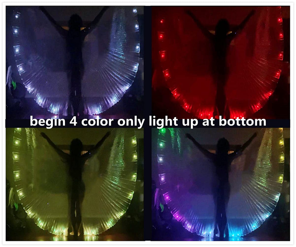 SHINYOU LED Isis Wings Glow Light Up Belly Dance Costumes with Sticks Performance Clothing Carnival Halloween
