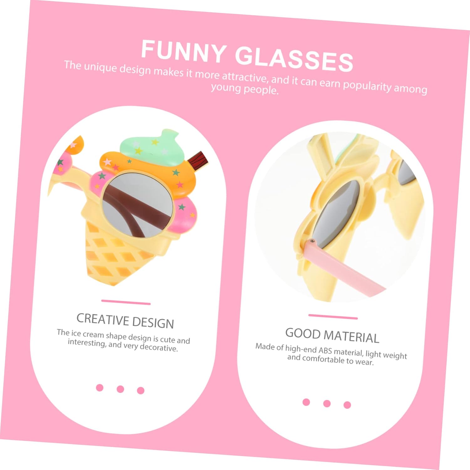 Funny Glasses Rave Cream Shaped Retro Beach Oversized Sunglasses Fancy Party Funny Eye Women LED Eye Cosplay Photo Props Abs