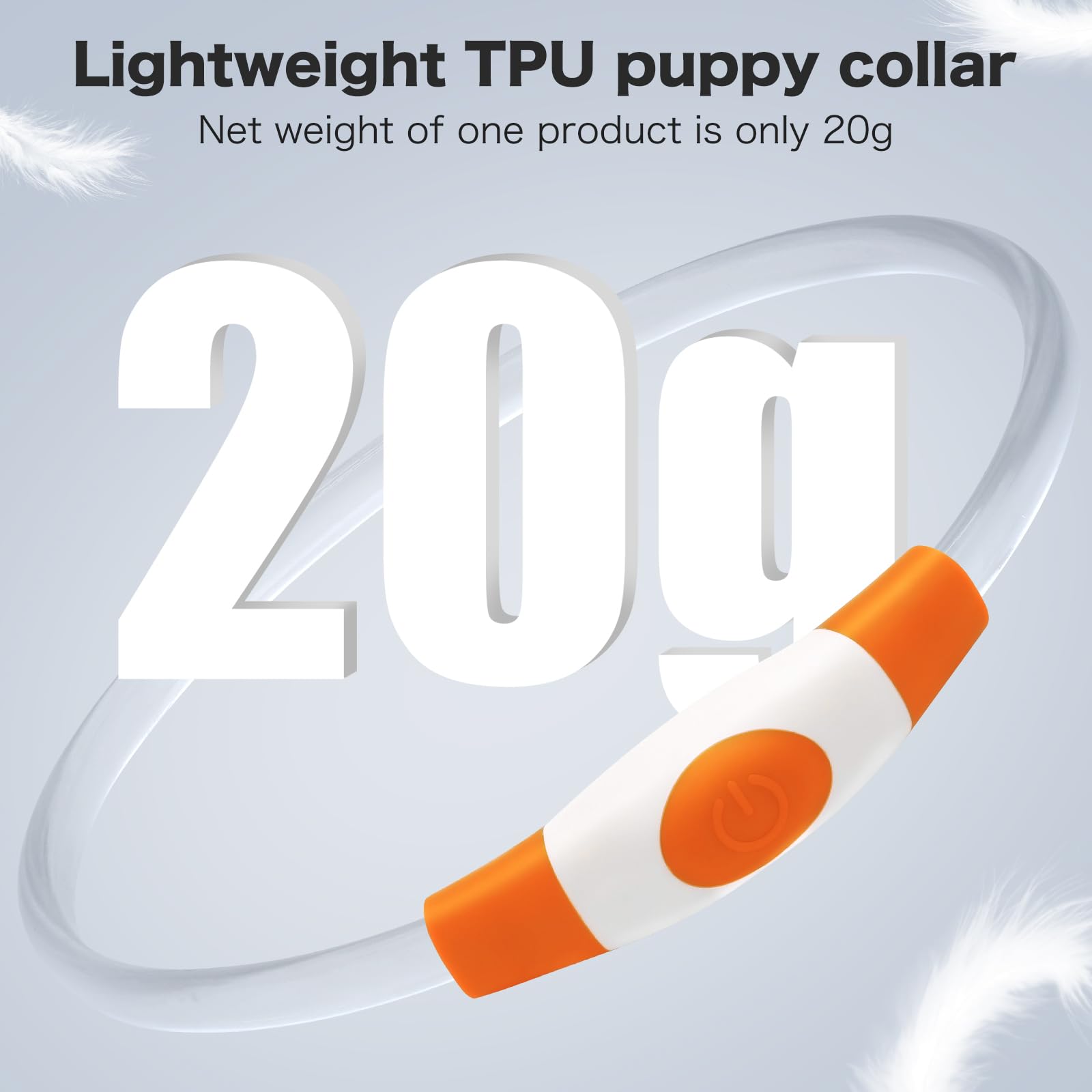 BSEEN Light Up Dog Collar, High Visibility LED Dog Collar Rechargeable- Rainproof TPU Cuttable Glowing Pet Collar for Small Dogs & Cats - Puppy Safety Lights for Night Walking (XS- Blue 40cm)