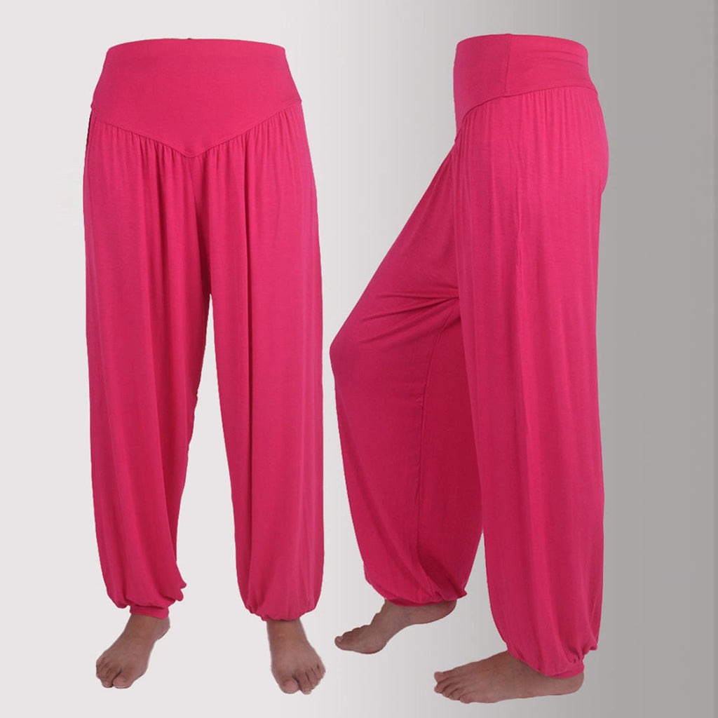 Women Fashion Solid Loose Harem Pants Capri Baggy Pants Casual Cotton Long Pants Wide Leg Palazzo Yoga Lounge Trousers