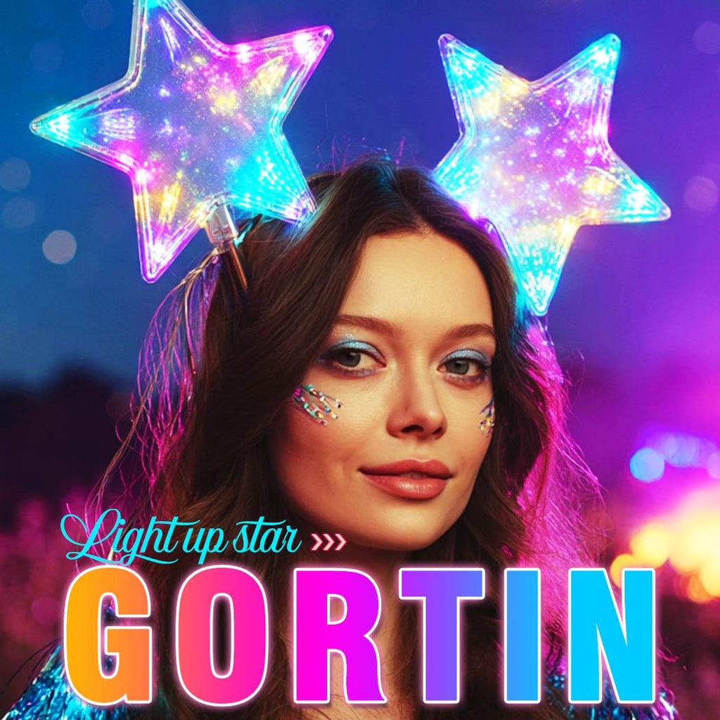 Gortin Light up Stars Hair Clips LED Moon Headpiece Festival Cosplay Costume Hair Accessories for Women