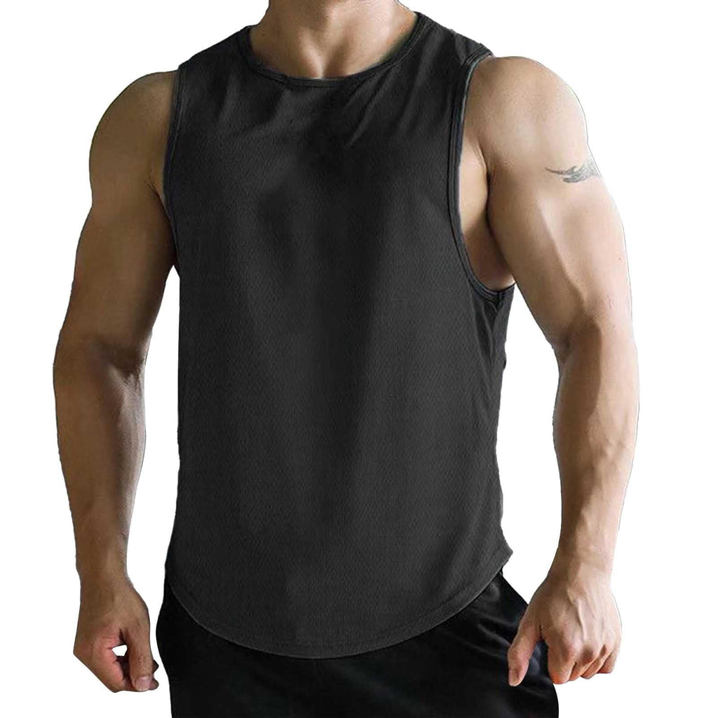 Summer Vest for Men Mesh Breathable Quick Dry Gym Muscle Fitness Workout Sweatshirts Solid Color Sleeveless Tank Tops