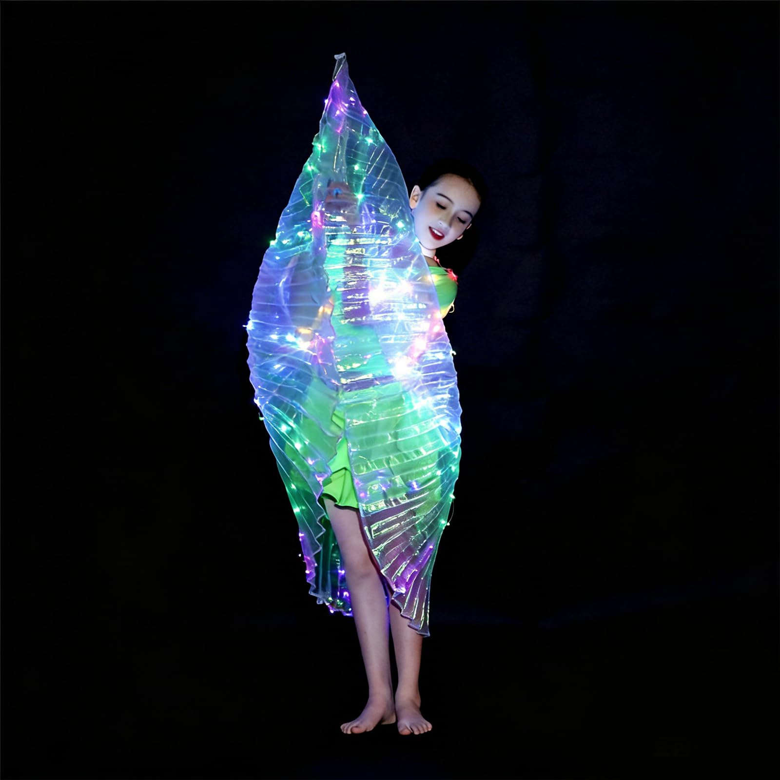 Girls Light up Angel Wings Led Wings Belly Dance Costumes for Halloween Christmas Rave Party