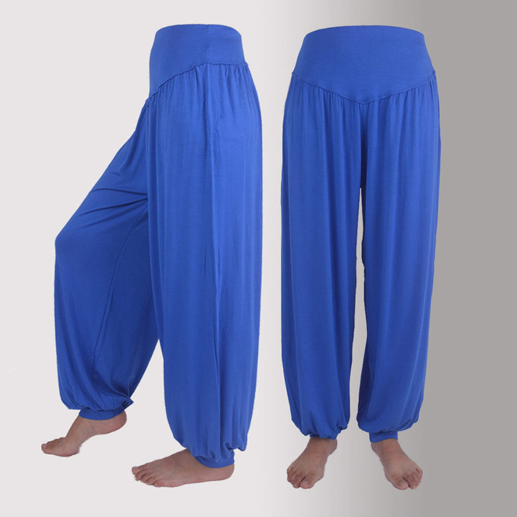 Women Fashion Solid Loose Harem Pants Capri Baggy Pants Casual Cotton Long Pants Wide Leg Palazzo Yoga Lounge Trousers