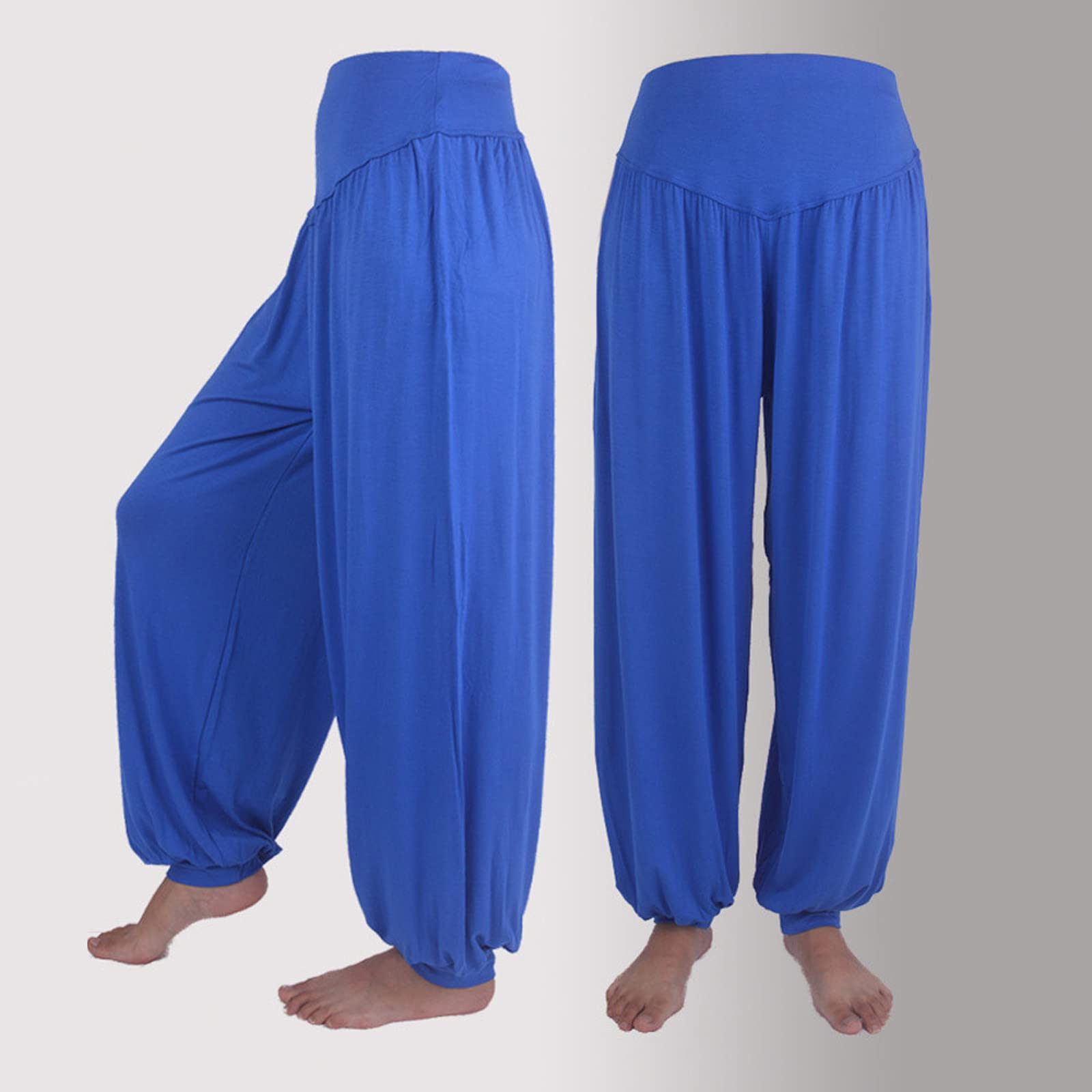 Women Fashion Solid Loose Harem Pants Capri Baggy Pants Casual Cotton Long Pants Wide Leg Palazzo Yoga Lounge Trousers