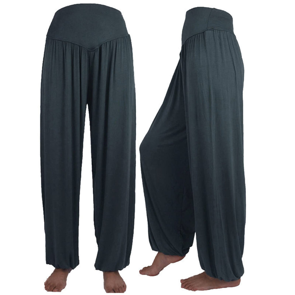 Women Fashion Solid Loose Harem Pants Capri Baggy Pants Casual Cotton Long Pants Wide Leg Palazzo Yoga Lounge Trousers