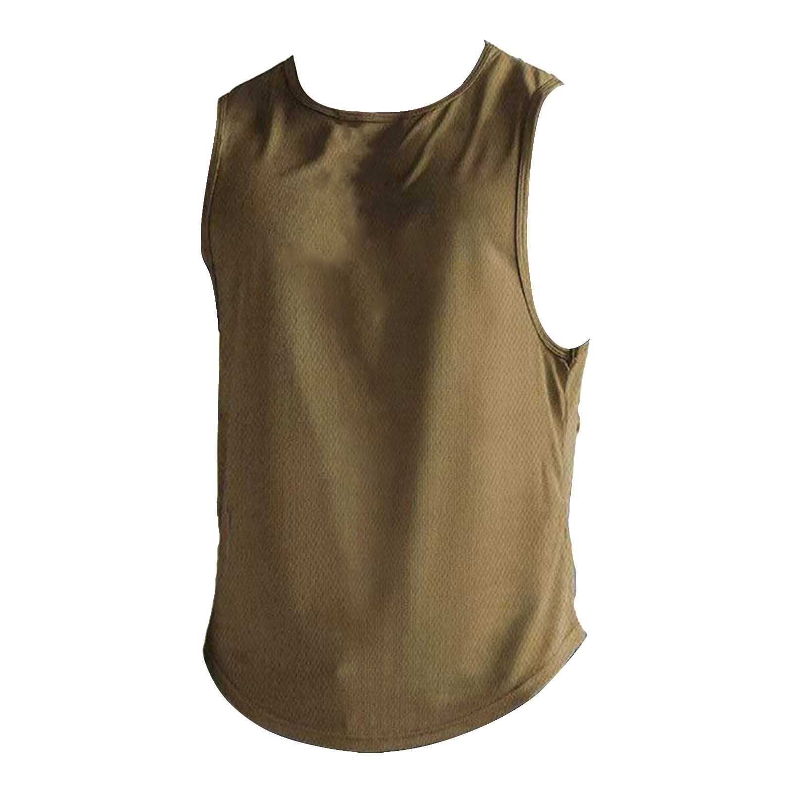 Summer Vest for Men Mesh Breathable Quick Dry Gym Muscle Fitness Workout Sweatshirts Solid Color Sleeveless Tank Tops