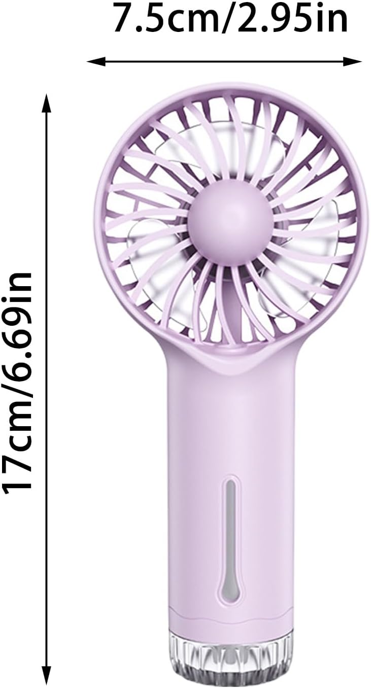 Mini Hand Fan with Mist, USB Rechargeable 3 Speeds Portable Misting Fan,Summer Powerful Cooling Battery Operated Quiet Portable Personal Fan for Gym Travel Makeup Office Car Camping