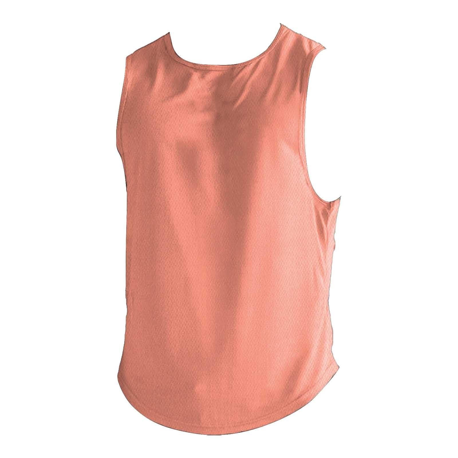 Summer Vest for Men Mesh Breathable Quick Dry Gym Muscle Fitness Workout Sweatshirts Solid Color Sleeveless Tank Tops