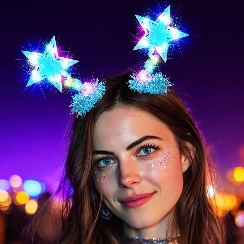 BARTOSI Light Up Moon Hair Clips LED Crescent Moon Hair Clip Glow Custome Hair Accessories for Women and Girls (Pack of 2)