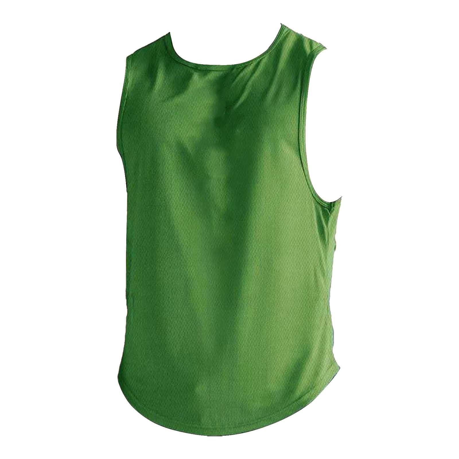Summer Vest for Men Mesh Breathable Quick Dry Gym Muscle Fitness Workout Sweatshirts Solid Color Sleeveless Tank Tops