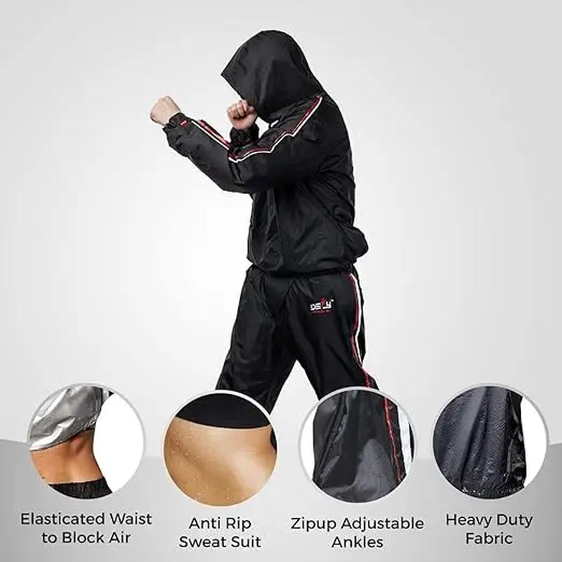 DEFY Heavy Duty Sauna Suit Hoodie for Men & Women - Anti-Rip Sweat Suit for Gym Workout & Exercise Gear - Natural Sweating Support & High-Quality Taffeta Nylon - Gymwear