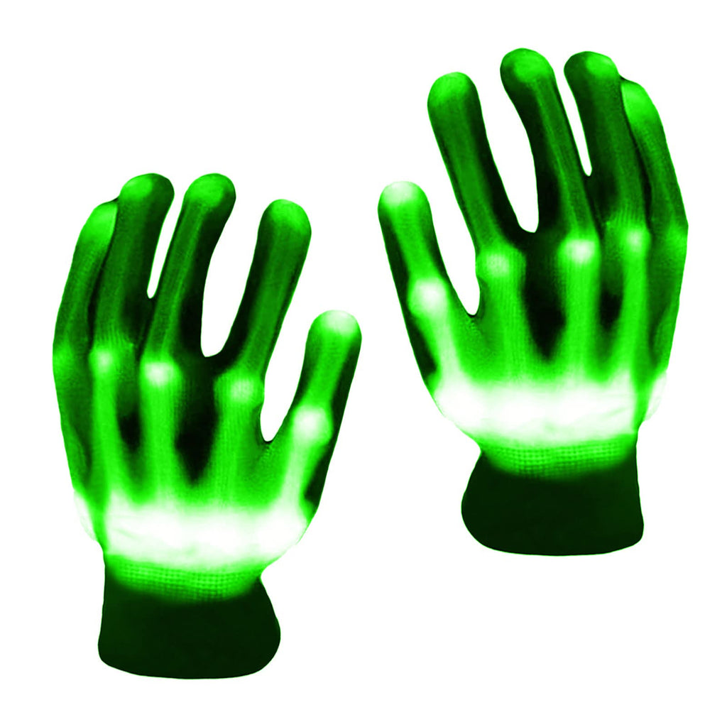 LED Gloves, Flash Finger Lights - 3 Color, 10 Mode Glowing Christmas Costume Clubbing Party Favors for Boys & Girls