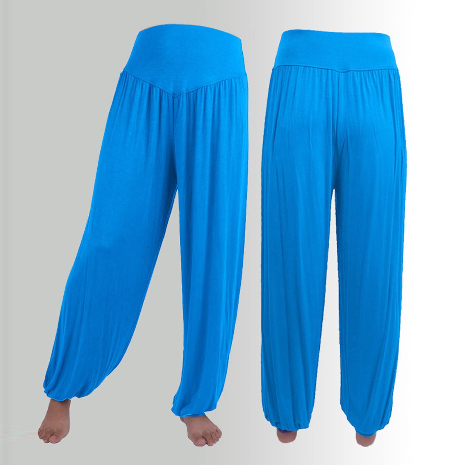 Women Fashion Solid Loose Harem Pants Capri Baggy Pants Casual Cotton Long Pants Wide Leg Palazzo Yoga Lounge Trousers