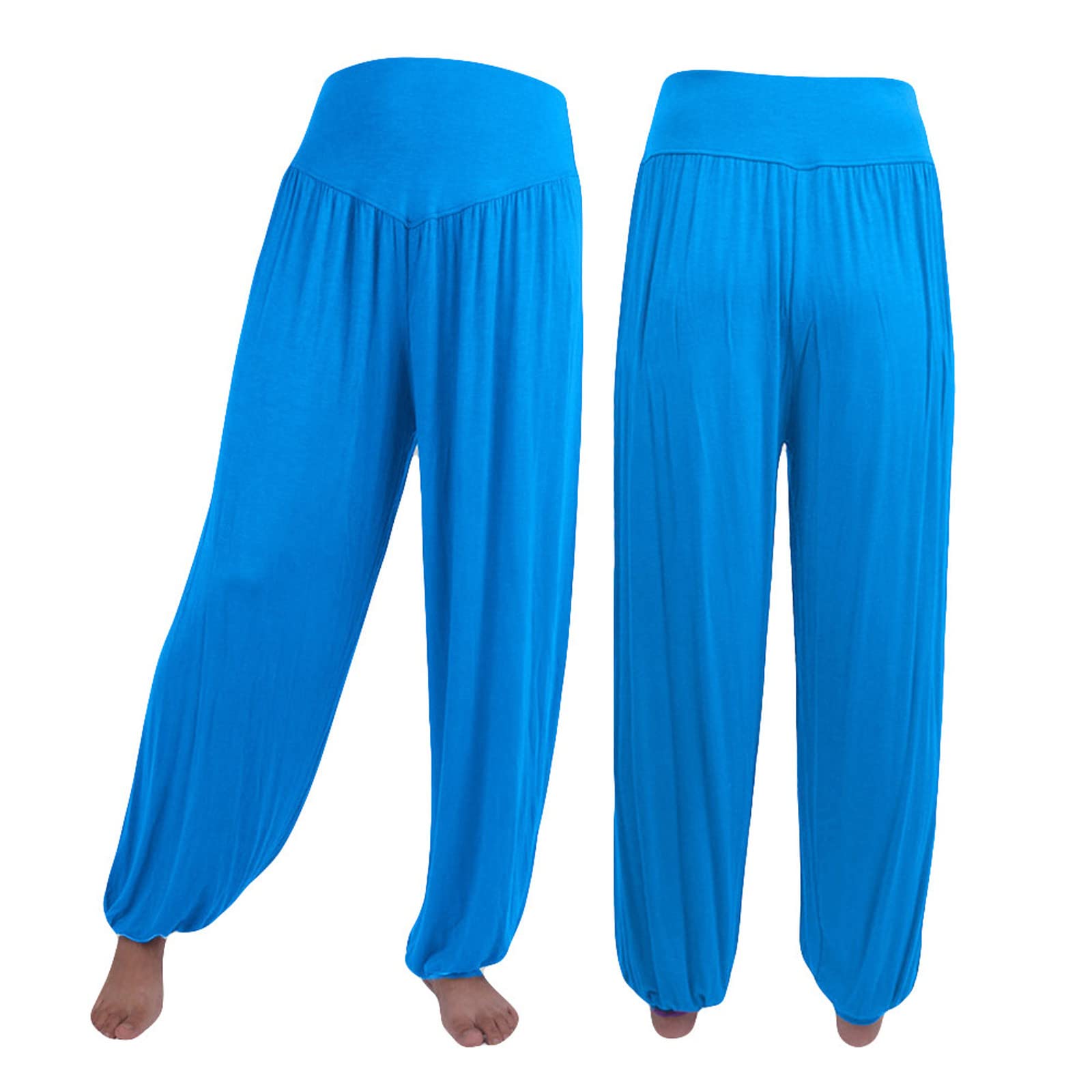 Women Fashion Solid Loose Harem Pants Capri Baggy Pants Casual Cotton Long Pants Wide Leg Palazzo Yoga Lounge Trousers