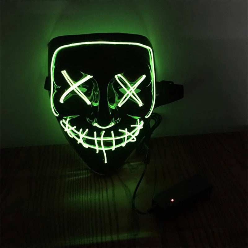 Halloween Cosplay LED Light Up Hacker Purge Mask EL Party Supplies Carnival Festival Party Mask