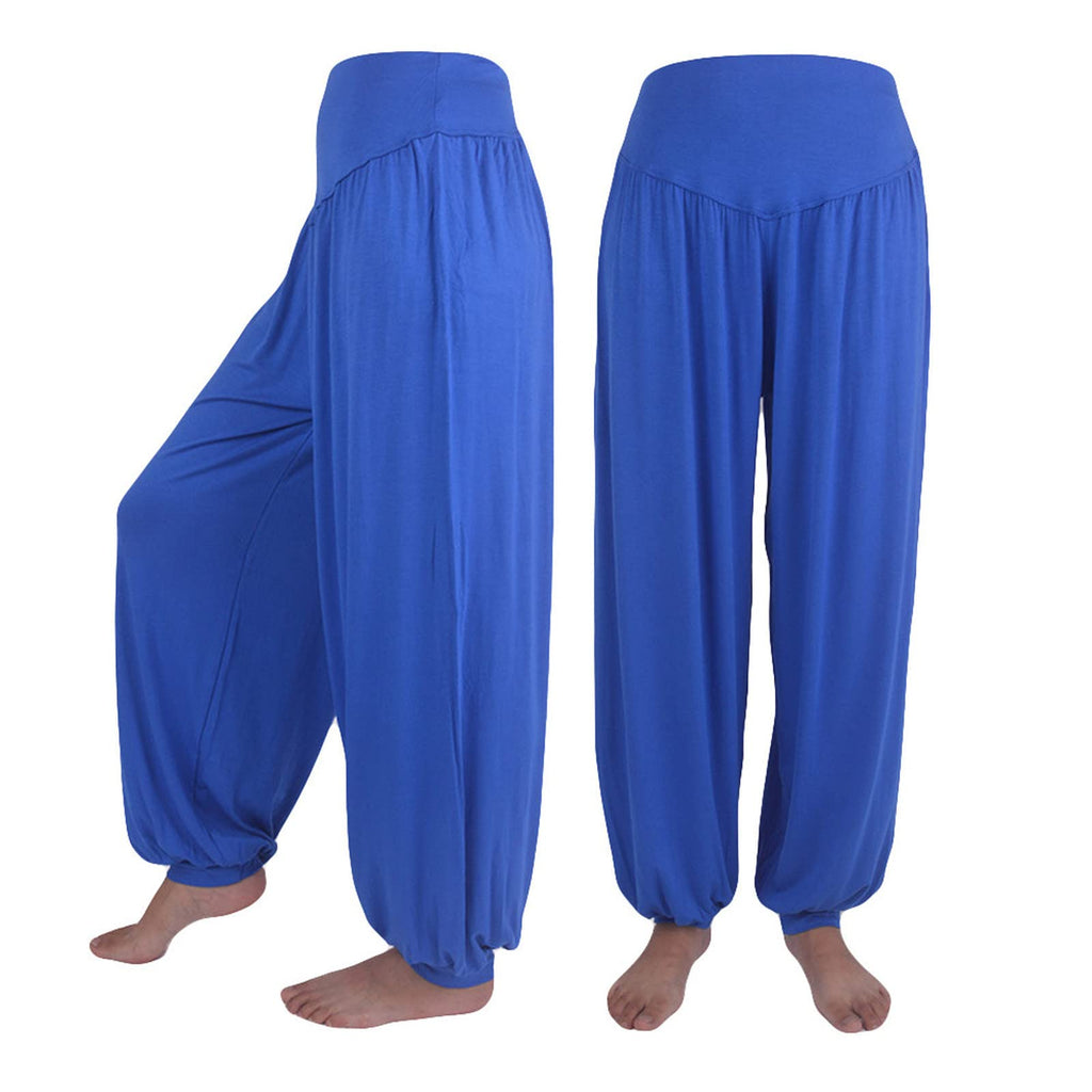 Women Fashion Solid Loose Harem Pants Capri Baggy Pants Casual Cotton Long Pants Wide Leg Palazzo Yoga Lounge Trousers