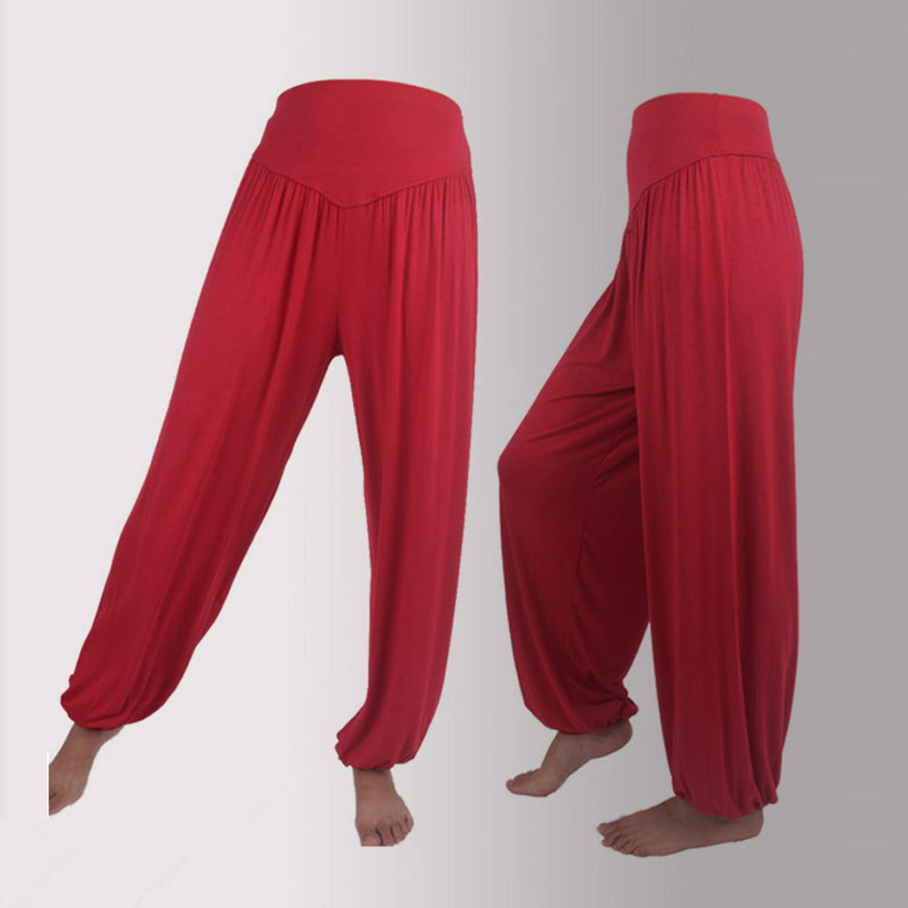 Women Fashion Solid Loose Harem Pants Capri Baggy Pants Casual Cotton Long Pants Wide Leg Palazzo Yoga Lounge Trousers
