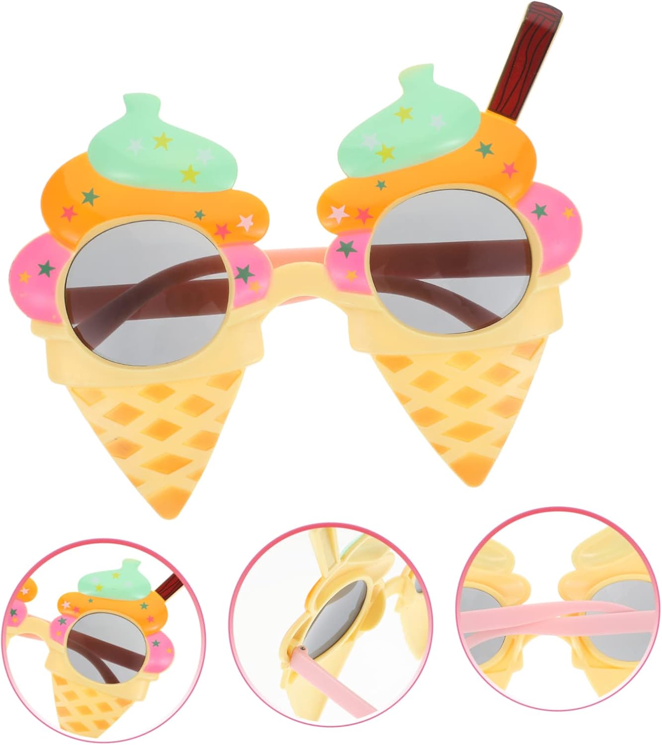 Funny Glasses Rave Cream Shaped Retro Beach Oversized Sunglasses Fancy Party Funny Eye Women LED Eye Cosplay Photo Props Abs