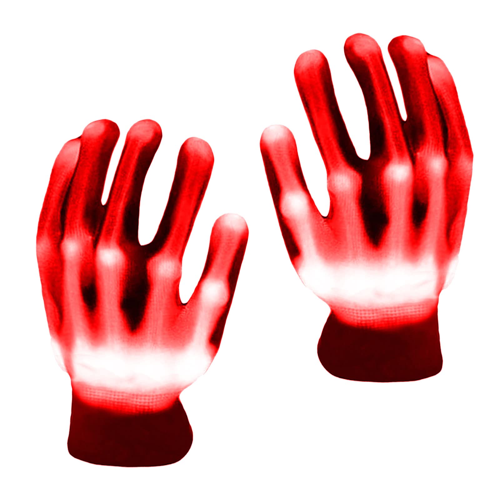 LED Gloves, Flash Finger Lights - 3 Color, 10 Mode Glowing Christmas Costume Clubbing Party Favors for Boys & Girls