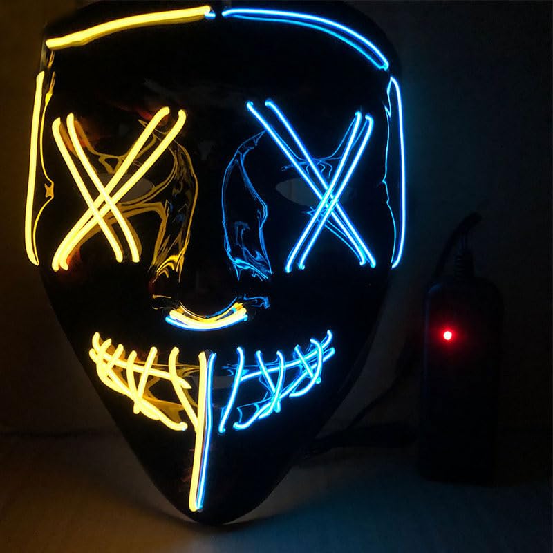 Halloween Cosplay LED Light Up Hacker Purge Mask EL Party Supplies Carnival Festival Party Mask