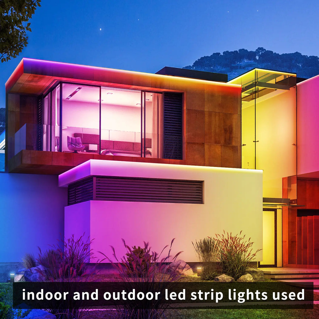 Outdoor LED Strip Lights Waterproof,Ip68 Waterproof LED Light Strips with Remote,App Control Music Sync RGB Outdoor LED Rope Lights,Led Lights for Bedroom,Roof,Pool,Deck,Balcony