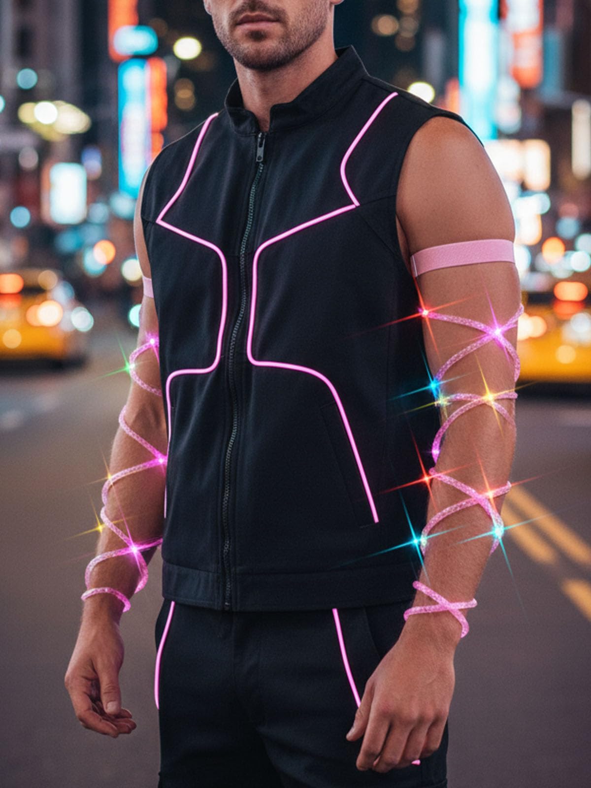Arm Wraps Rave Glow Body Harness Light Up Hand Straps Cyberpunk Neon EDM Outfit Festival Accessories for Women
