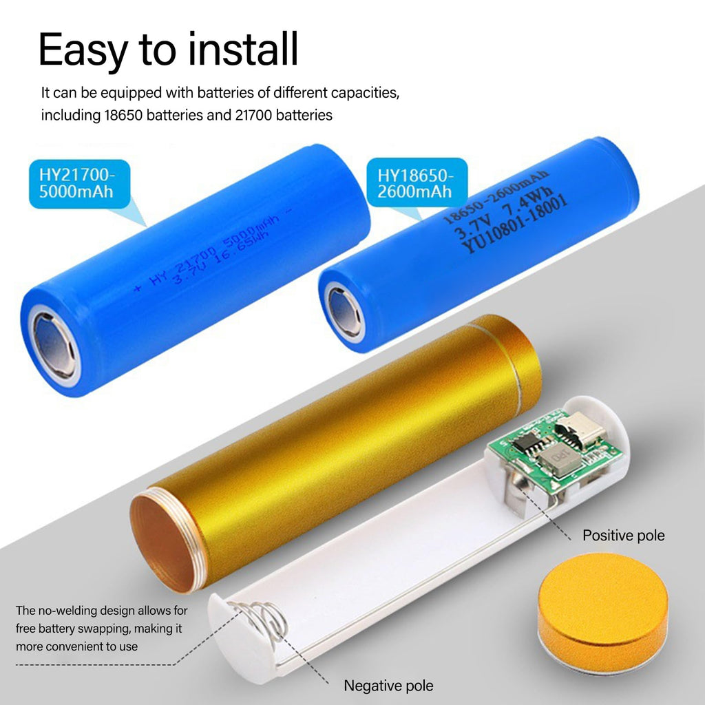18650 21750 Battery Power Bank Kit Not Soldering Required Spring Co...