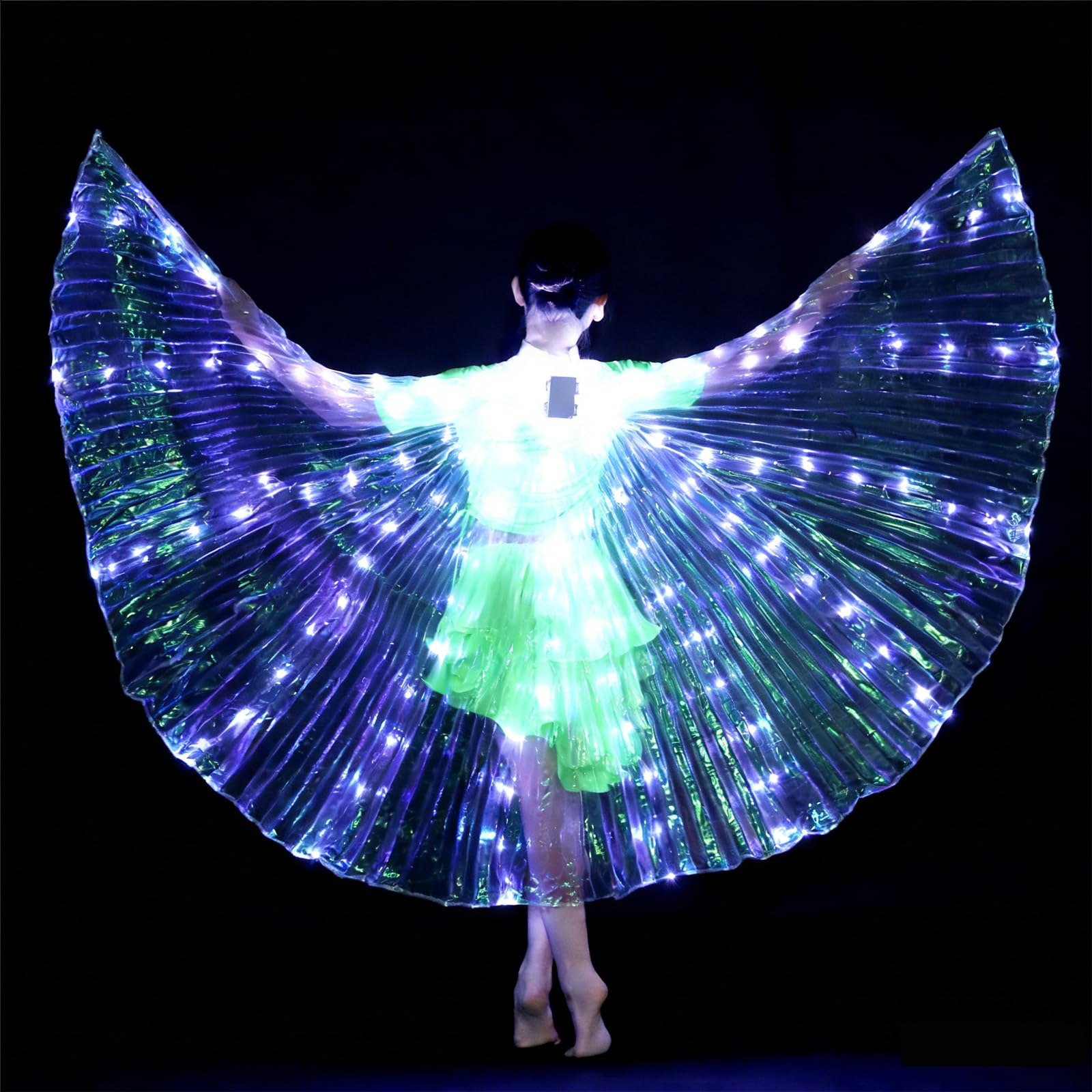 Girls Light up Angel Wings Led Wings Belly Dance Costumes for Halloween Christmas Rave Party