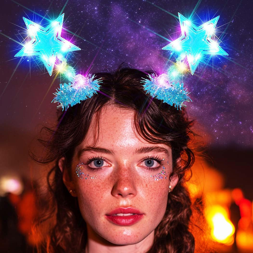 Gortin Light up Stars Hair Clips LED Moon Headpiece Festival Cosplay Costume Hair Accessories for Women