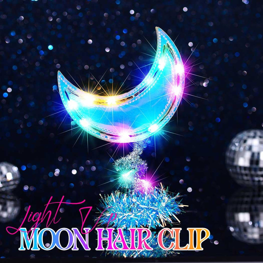 Gortin Light up Stars Hair Clips LED Moon Headpiece Festival Cosplay Costume Hair Accessories for Women