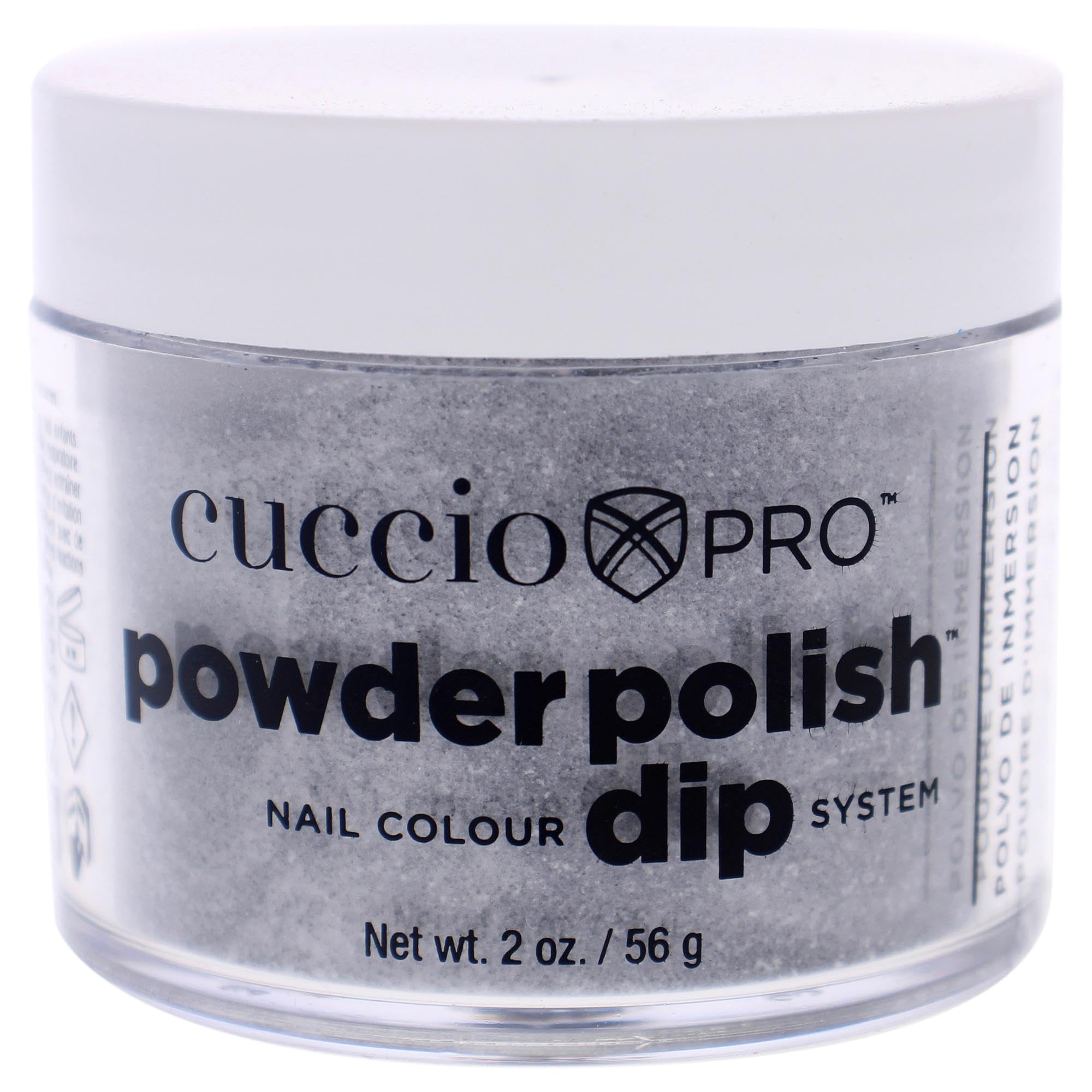 Cuccio Pro Powder Polish Dip - Silver W/ Silver Glitter - Nail Lacquer for Manicures & Pedicures, Easy & Fast Application/Removal - No LED/UV Light - Non-Toxic, Odorless, Highly Pigmented - 0.5 oz