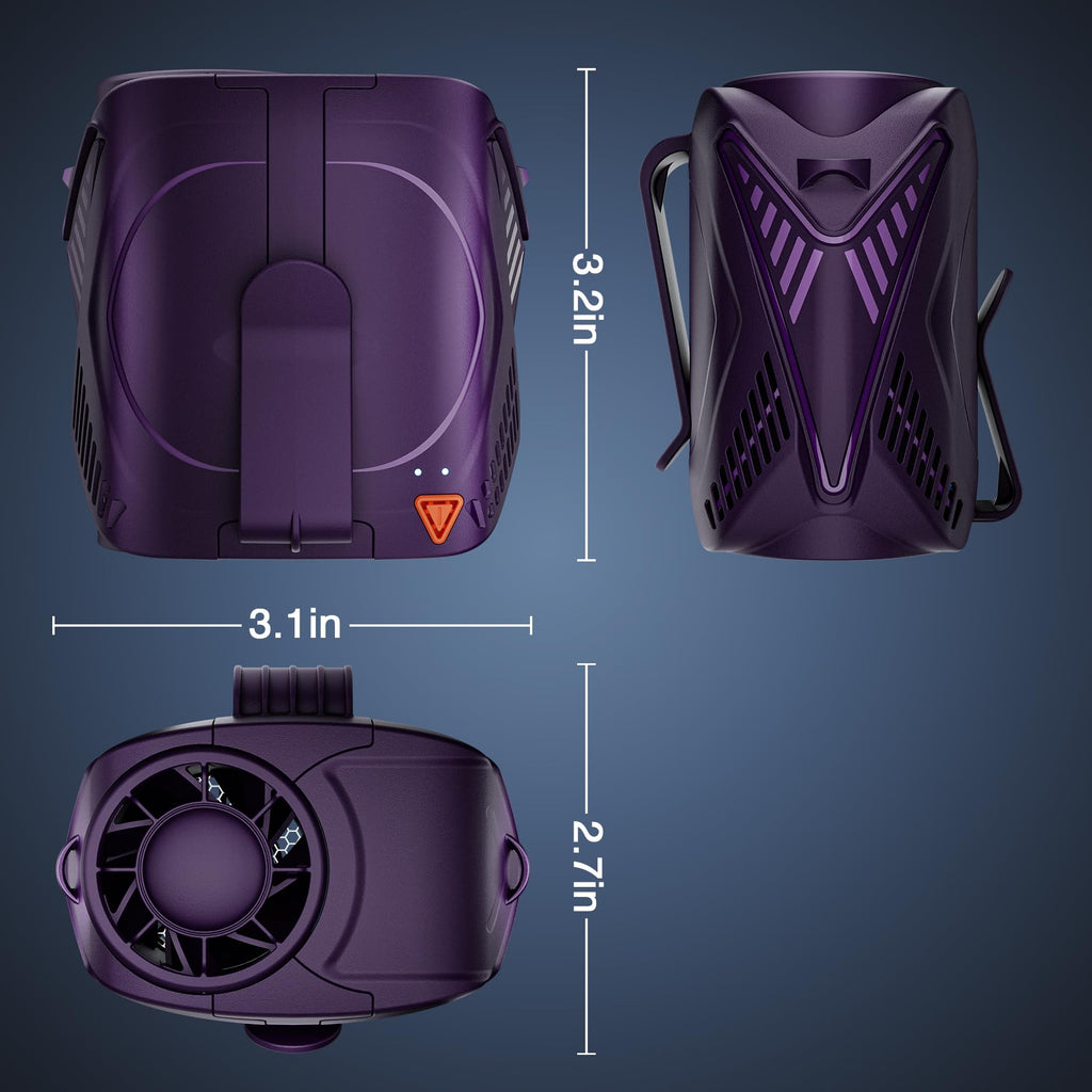 Portable Fan Rechargeable, 6-Speed 14000RPM High-Velocity Airflow, Hands-Free Wearable Waist Fan 31H Battery Life, Personal Belt fan for Outdoor, Jobsite, Travel, Indoor, Hanging Neck Fan with Strap