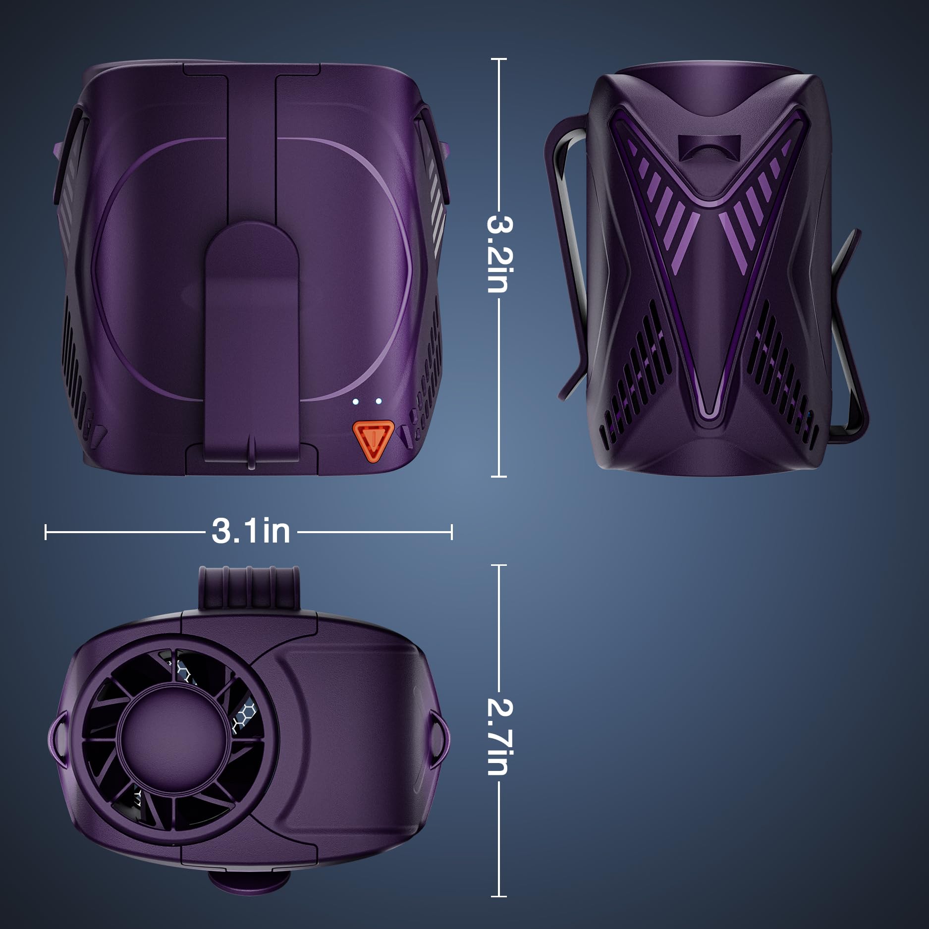 Portable Fan Rechargeable, 6-Speed 14000RPM High-Velocity Airflow, Hands-Free Wearable Waist Fan 31H Battery Life, Personal Belt fan for Outdoor, Jobsite, Travel, Indoor, Hanging Neck Fan with Strap