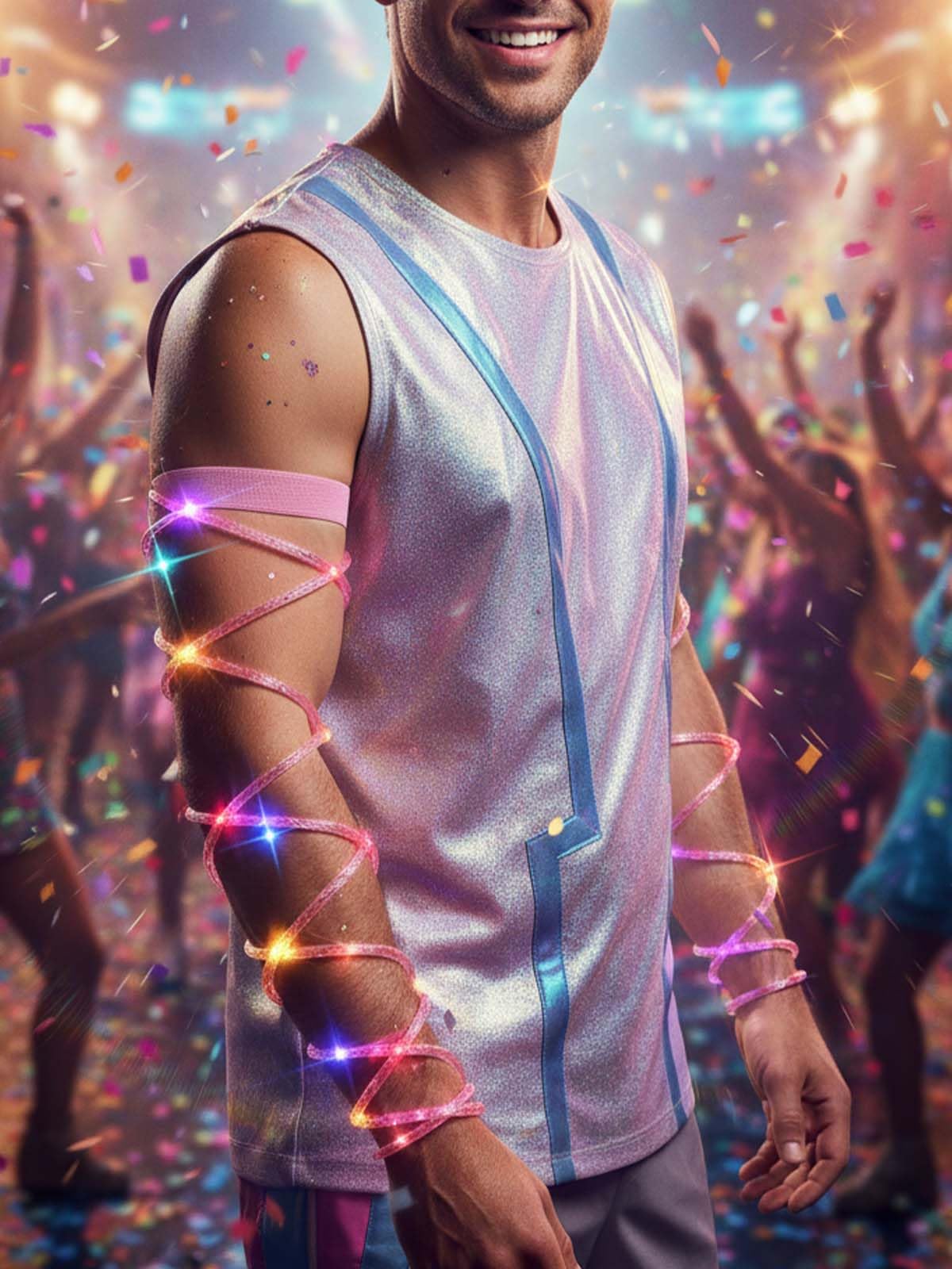 Arm Wraps Rave Glow Body Harness Light Up Hand Straps Cyberpunk Neon EDM Outfit Festival Accessories for Women